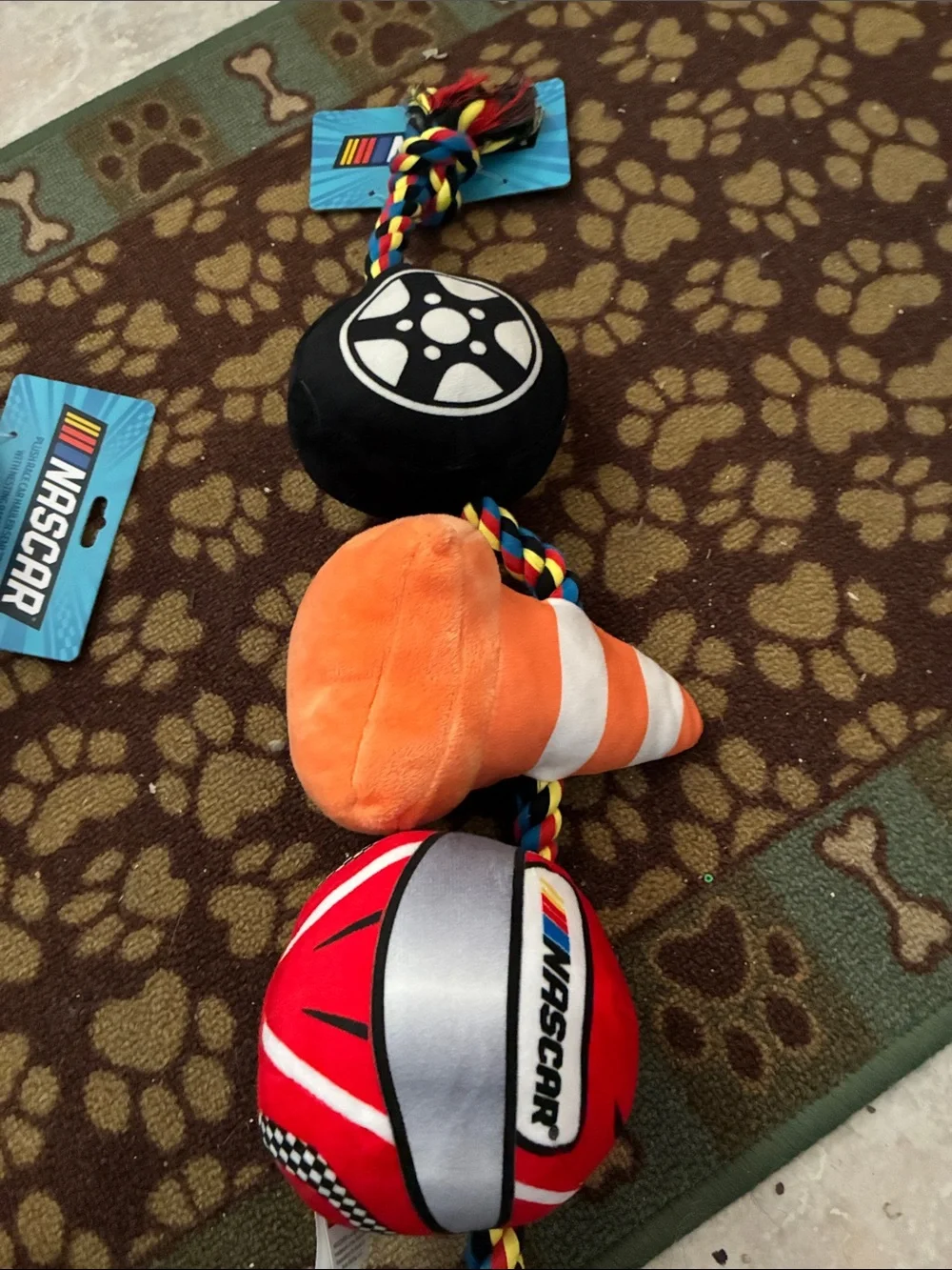 Nascar Plush Racing Toy Set in Red, Blue, Orange, Black, White